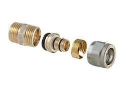 Izjaucaums vītņu savienojums TDM Brass 1430, 16mm x 1/2", misiņš/niķelis