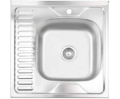 Bikuva.lt Virtuvės kriauklė AB 600x600x0.6MM Nerūdijančio plieno
