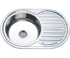 Bikuva.lt Virtuvės kriauklė AB 770x500mm Nerūdijančio plieno su sifonu