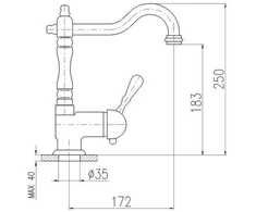 Domoletti BASIN LEVER MIXER L508.5/8SM