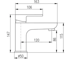 Praustuvo maišytuvas Domoletti Verona DVT526.5CMATZ auk/juod