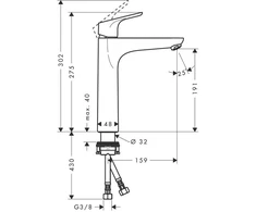 Izlietņu jaucējkrāns Hansgrohe Focus 31518000, hroma krās.