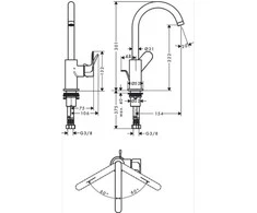Praustuvo maišytuvas Hansgrohe Rebris S 72536000, chromo
