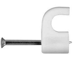 Plokščių laidų apkabos BALTPLASTS, baltos sp., 25 vnt.