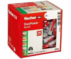 Kaištis Fischer DuoPower, 40 mm x 8 mm, 100 vnt.