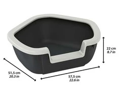 Kačių tualetas su rėmu Ferplast Dama, mėlyna sp./balta sp./juoda sp., atviras, 57.5 cm x 51.5 cm x 22 cm