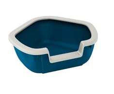 Kačių tualetas su rėmu Ferplast Dama, mėlyna sp./balta sp./juoda sp., atviras, 57.5 cm x 51.5 cm x 22 cm