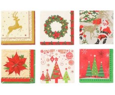 Kalėdinės popierinės servetėlės CHRISTMAS, 33 cm x 33 cm, spalva/dizainas parenkamas atsitiktinai, 20 vnt.