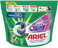 Skalbimo kapsulės Ariel Amethyst flower, 36 vnt.