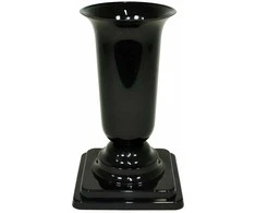 FORM PLASTIC Vaza Dama D13cm/H26.7cm juoda su met. atsp.
