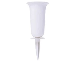 FORM PLASTIC Vaza Dama įsmeigiama į žemę D13cm/H32.7cm balta