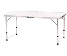 Kempingo stalas Outliner NHT7008, baltas/sidabrinis, 120 cm x 60 cm x 40 - 70 cm