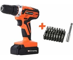Kinway Akumuliatorinis gręžtuvas KWCD1703-20, 20V, 1x1.3Ah