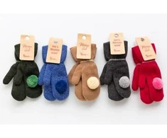 Knitas PIRŠTINĖS DVIGUBOS SU BUMBULAIS 874 DYD 5-7