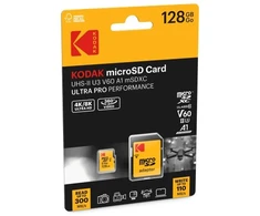 Atminties kortelė Kodak Micro SDXC 128GB UHS-II U3 A1 V60 Ultra Pro