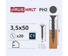 Haushalt Sourcing DRYWALL SCREW FOR WOOD 3.5X50 20PCS O1