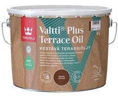 Terasų ir lauko baldų aliejus TIKKURILA VALTTI PLUS TERRACE OIL, rudos sp., 9 l