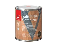 Medienos dažyvė TIKKURILA VALTTI PLUS COMPLETE, šilko matiniai, tamsiai rudos sp., 0,75 l