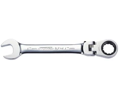 Kombinuotas terkšlinis raktas lanksčia galvute GEAR+ 17mm, KS Tools
