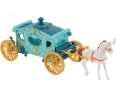 Žaislų rinkinys „Arklys su karieta“ S34700060, 19 cm, 2 vnt., mėlyna/raudona, spalva/dizainas parenkami atsitiktinai,