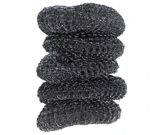 Lumarko Set of 5 stainless steel scouring pads. approx. Ø8cm