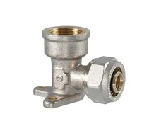 Tvirtinama užveržiama alkūnė TDM Brass 1080, 90 °, 18mm x 1/2", žalvaris/nikelis