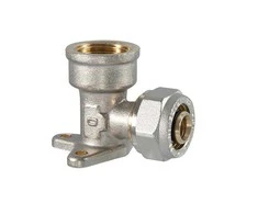 Tvirtinama užveržiama alkūnė TDM Brass 1080, 90 °, 16mm x 1/2", žalvaris/nikelis