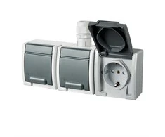 Trivietis kištukinis lizdas AQUANT, IP65, 230 x 81 x 56 mm