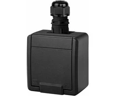 Kištukinis lizdas Elektro-Plast Aquant 5044-67, su įžeminimu, IP65, antracito sp.