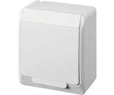 Kontaktligzda Elektro-Plast Hermes 0324-02, Iezemēta rozete, IP44, balta