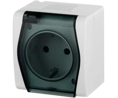 Kontaktligzda Elektro-Plast Hermes 2 1024-01, Iezemēta rozete, IP44, antracīta balts