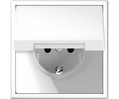 Kištukinis lizdas LIREGUS MODERN, IP44, mat.baltos spalvos