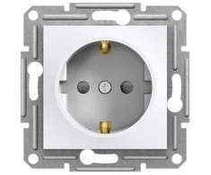 Lizdas Schneider Electric Asfora EPH2970221, įžemintas lizdas, baltos spalvos.
