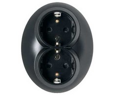 Kontaktinis lizdas Schneider Electric Renova WDE007085, su įžeminimu, juodos sp.
