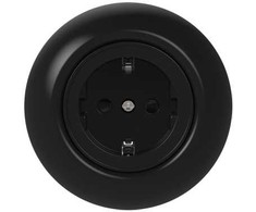 Rozetė Schneider Electric Renova WDE007077, įžeminta, juoda spalva