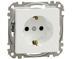 Lizdas Schneider Electric Sedna Design SDD111021, įžemintas lizdas, IP20, baltos spalvos.