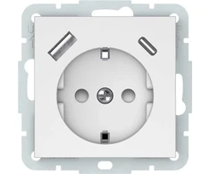 Kontaktligzda Vilma QR1000 RP16-002-22/A+C, Iezemēta rozete, matēta balta krās.
