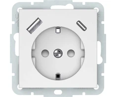 Kontaktligzda Vilma QR1000 RP16-002-22/A+C, Iezemēta rozete, matēta balta krās.