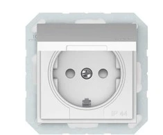 Lizdas Vilma QR1000 RP16-003-22, įžemintas lizdas, IP44, matinės baltos spalvos.