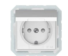 Lizdas Vilma QR1000 RP16-003-22, įžemintas lizdas, IP44, matinės baltos spalvos.