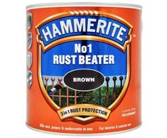 Metalo gruntas HAMMERITE No1 RUSTBEATER, tamsiai rudos sp., 500 ml