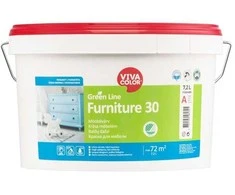 Baldų dažai VIVACOLOR Žalias LINE FURNITURE 30, pusiau matiniai, baltos sp., 7,2 l