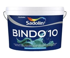 Sienų ir lubų dažai SADOLIN BINDO 10, pusiau matiniai, baltos sp., BW bazė, 2,5 l