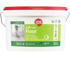 Grindų dažai VIVACOLOR Žalias LINE FLOOR, pusiau matiniai, baltos sp., 7,2 l