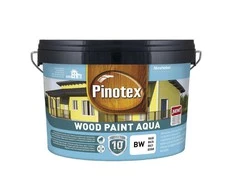 Medinių fasadų dažai Pinotex Wood Paint Aqua, balta sp., 2.5 l