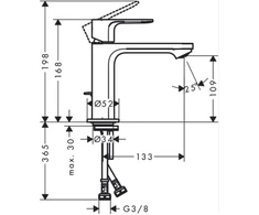 Praustuvo maišytuvas Hansgrohe Rebris S 72517000, chromo sp.