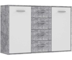 Kumode Domoletti Antuza NTU231-C251, balta krās./pelēka krās., 80.1 cm x 34.2 cm x 122.6 cm