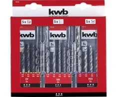 Grąžtas KWB Wiertło Einhell Einhell POWERBOX grąžtų rinkinys, 15 vnt., 3 kasetės (3/4/5/6/8/10mm, metalas, medis, akmuo)