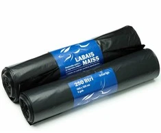 Labais Maiss Šiukšlių maišai 40 mikronų 100x125cm/250L/5vnt. juodi