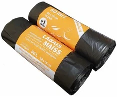 Labais Maiss Šiukšlių maišai 15 mikronų 60x78cm/60L/15vnt. juodi